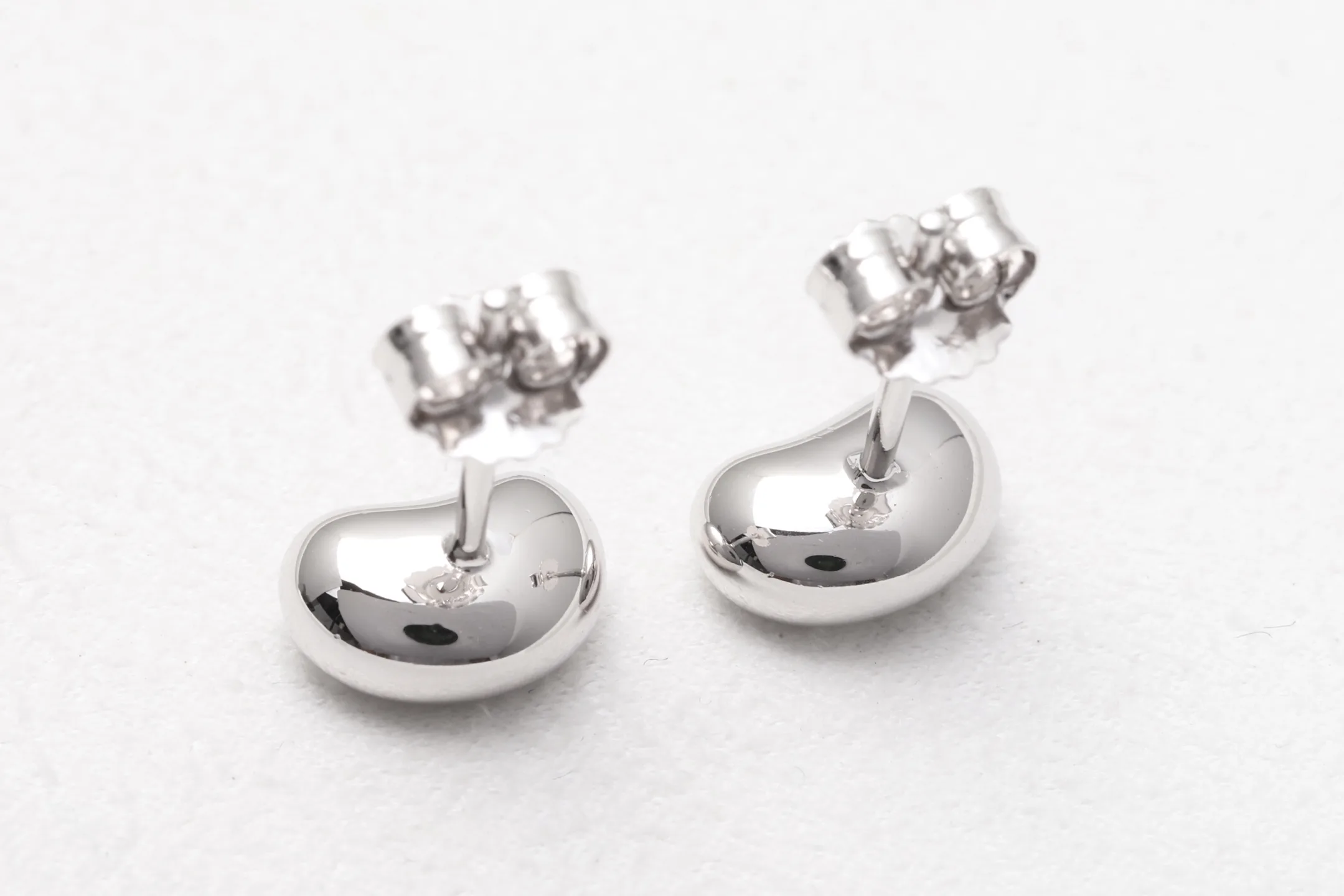 Pave Moissanite Bean Stud Earrings (Sterling Silver) D20016713 — view 6