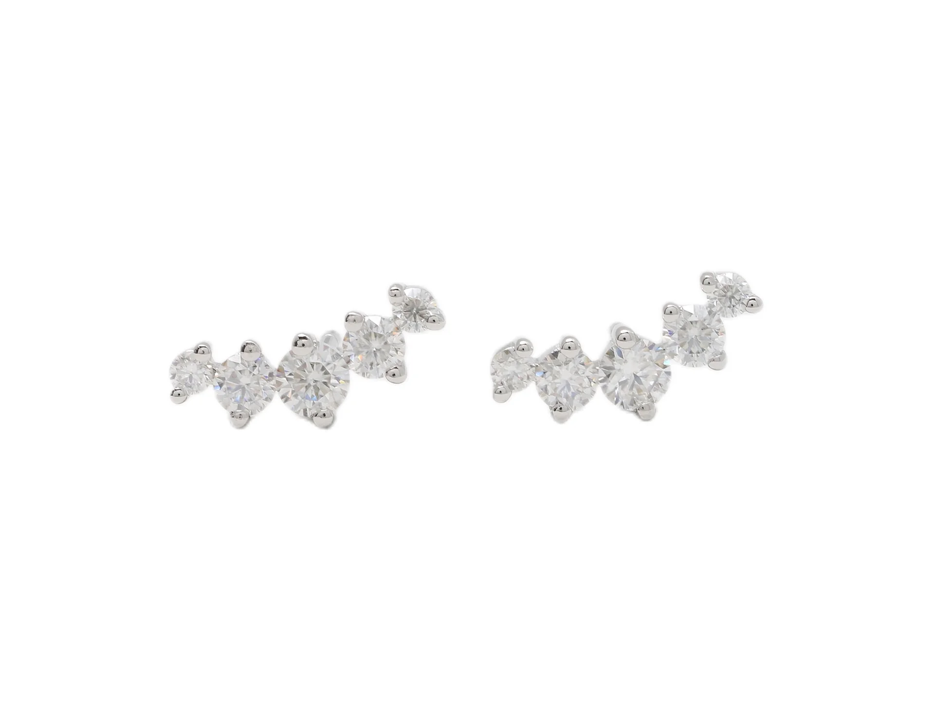 Moissanite Cluster Stud Earrings (Sterling Silver) D16016690