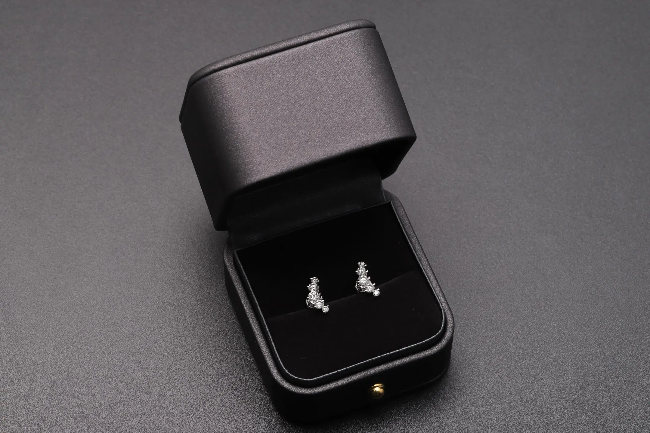Moissanite Cluster Stud Earrings (Sterling Silver) D16016690 — view 2