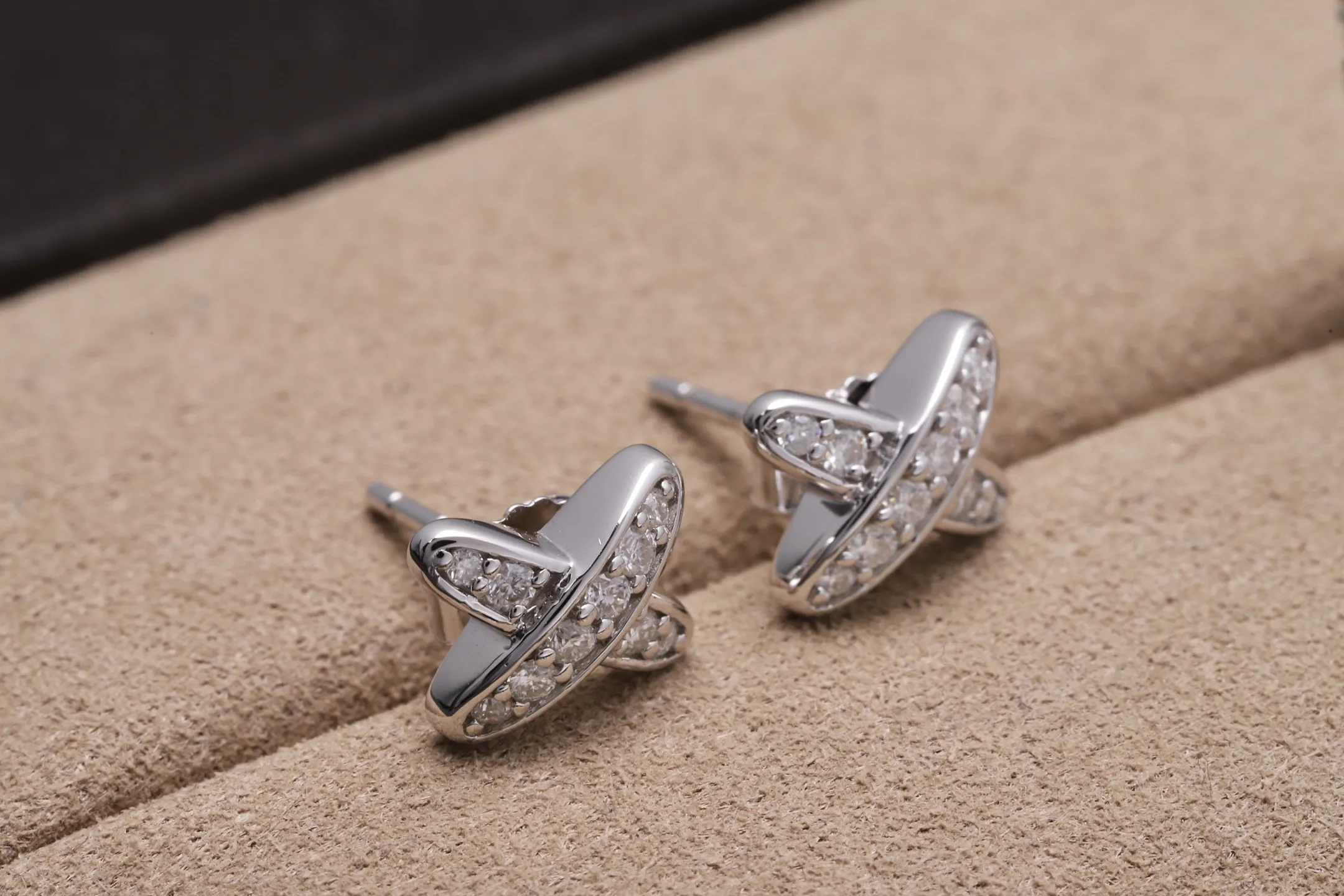 Moissanite X-Link Stud Earrings (Sterling Silver) D18016700 — view 3
