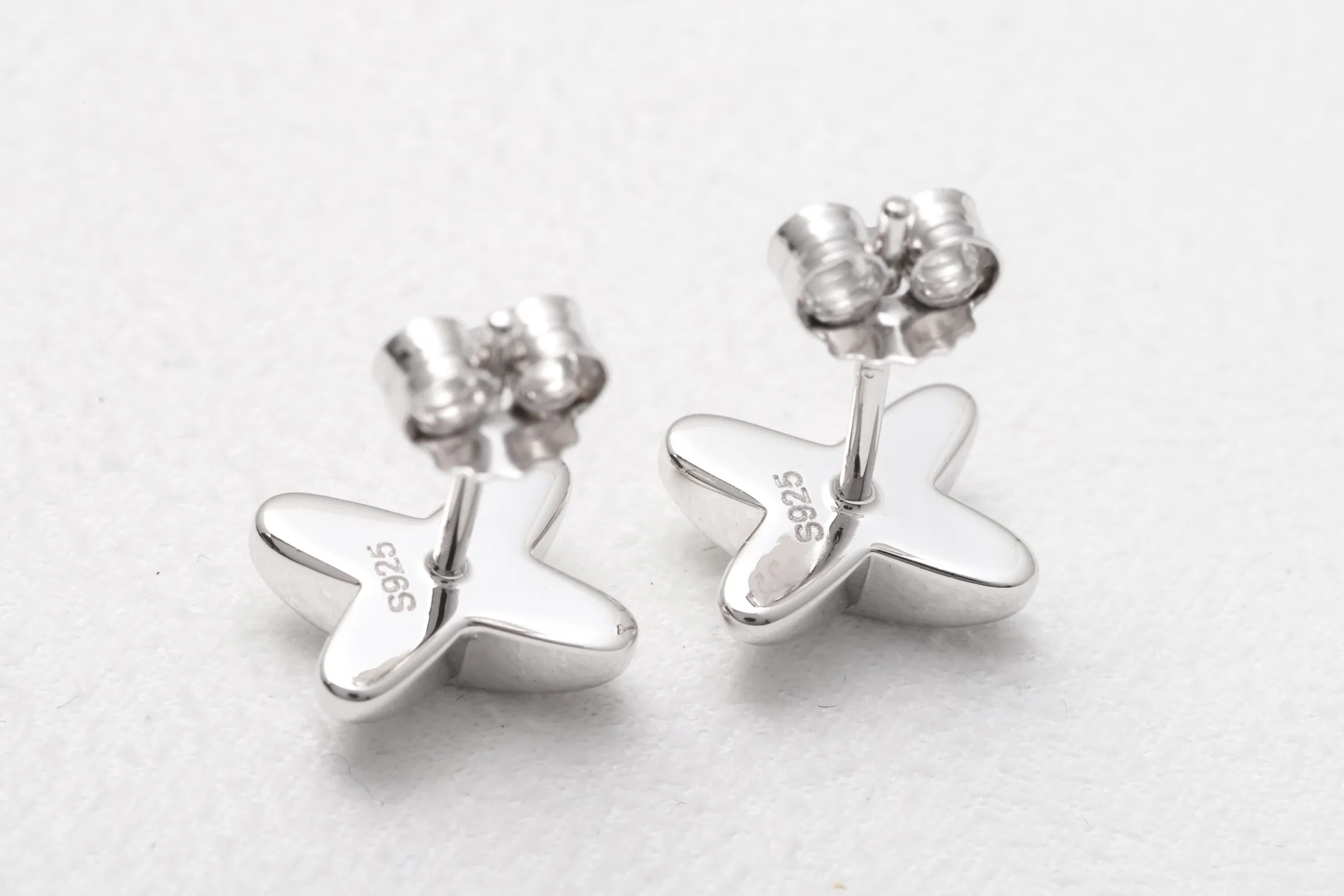 Moissanite X-Link Stud Earrings (Sterling Silver) D18016700 — view 6
