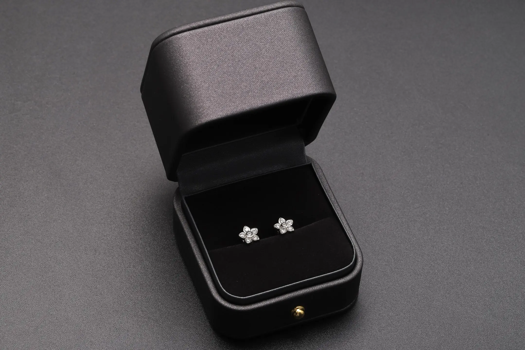 Moissanite Floral Stud Earrings (Sterling Silver) D15016712 — view 2