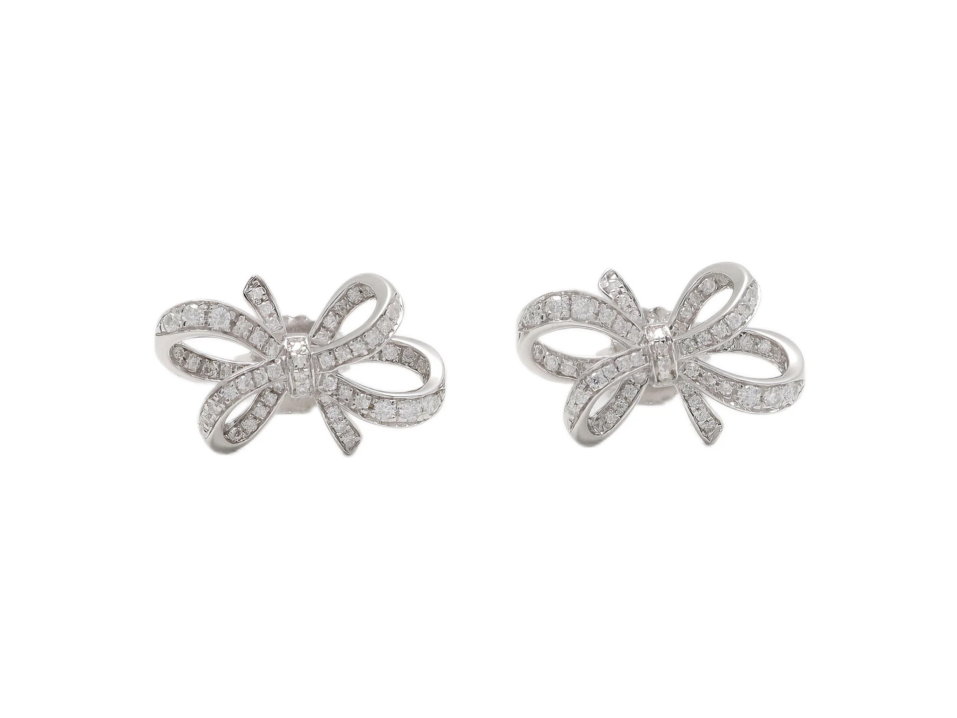 Moissanite Bow Stud Earrings (Sterling Silver) D32016698