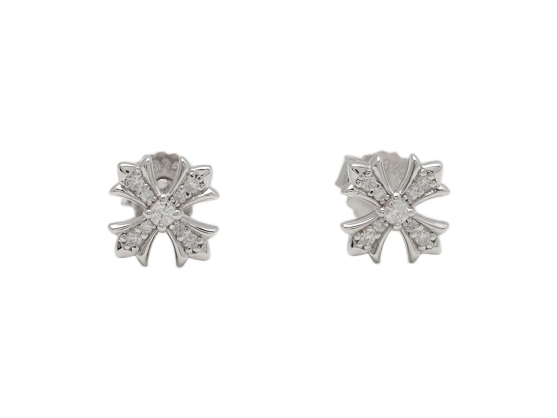 Moissanite Cross Stud Earrings (Sterling Silver) D14516715