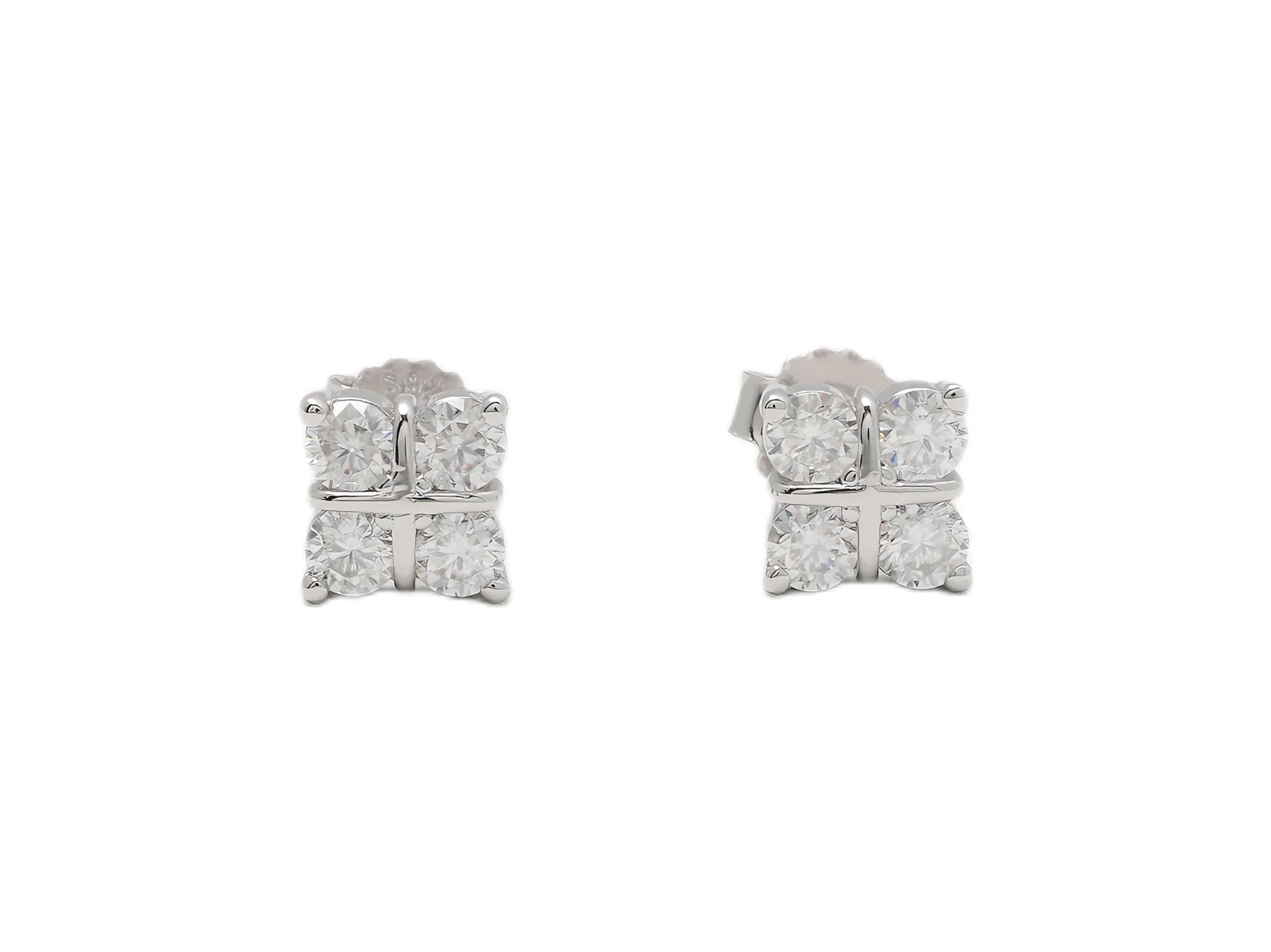 Moissanite Cross Stud Earrings (Sterling Silver) D16016709