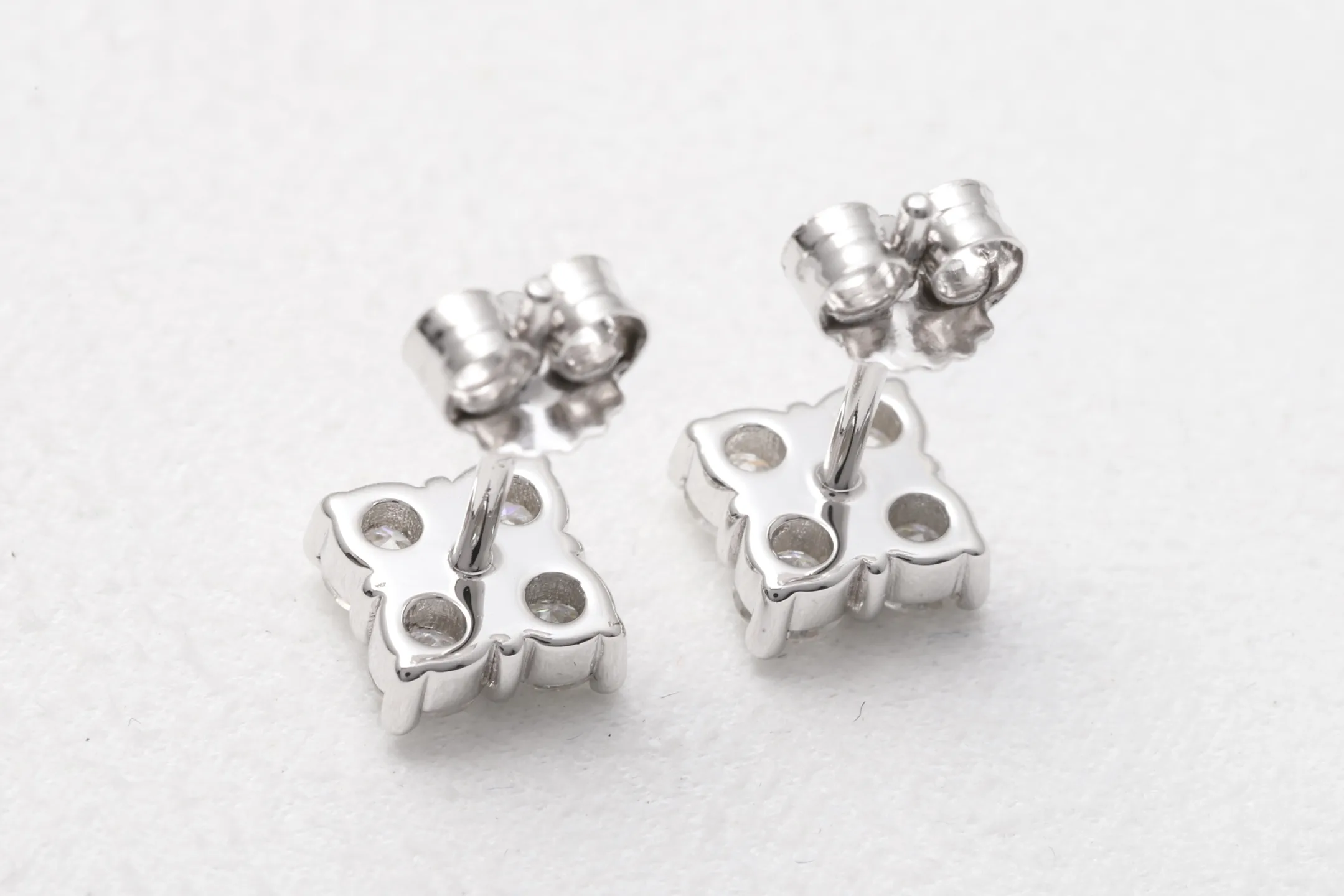 Moissanite Cross Stud Earrings (Sterling Silver) D16016709 — view 6