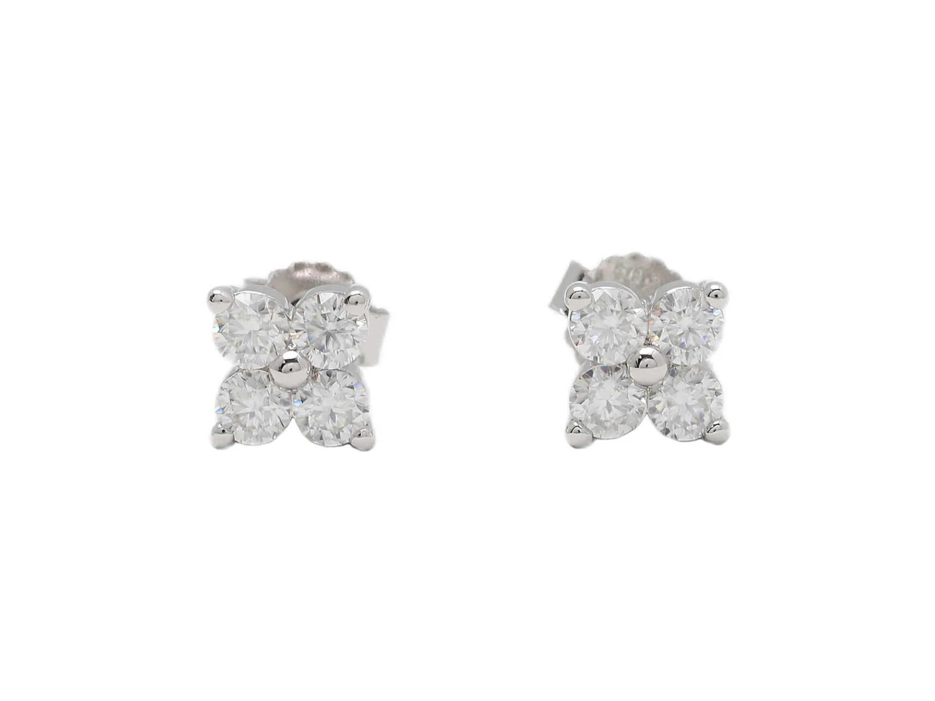 Moissanite Clover Stud Earrings (Sterling Silver) D15516691