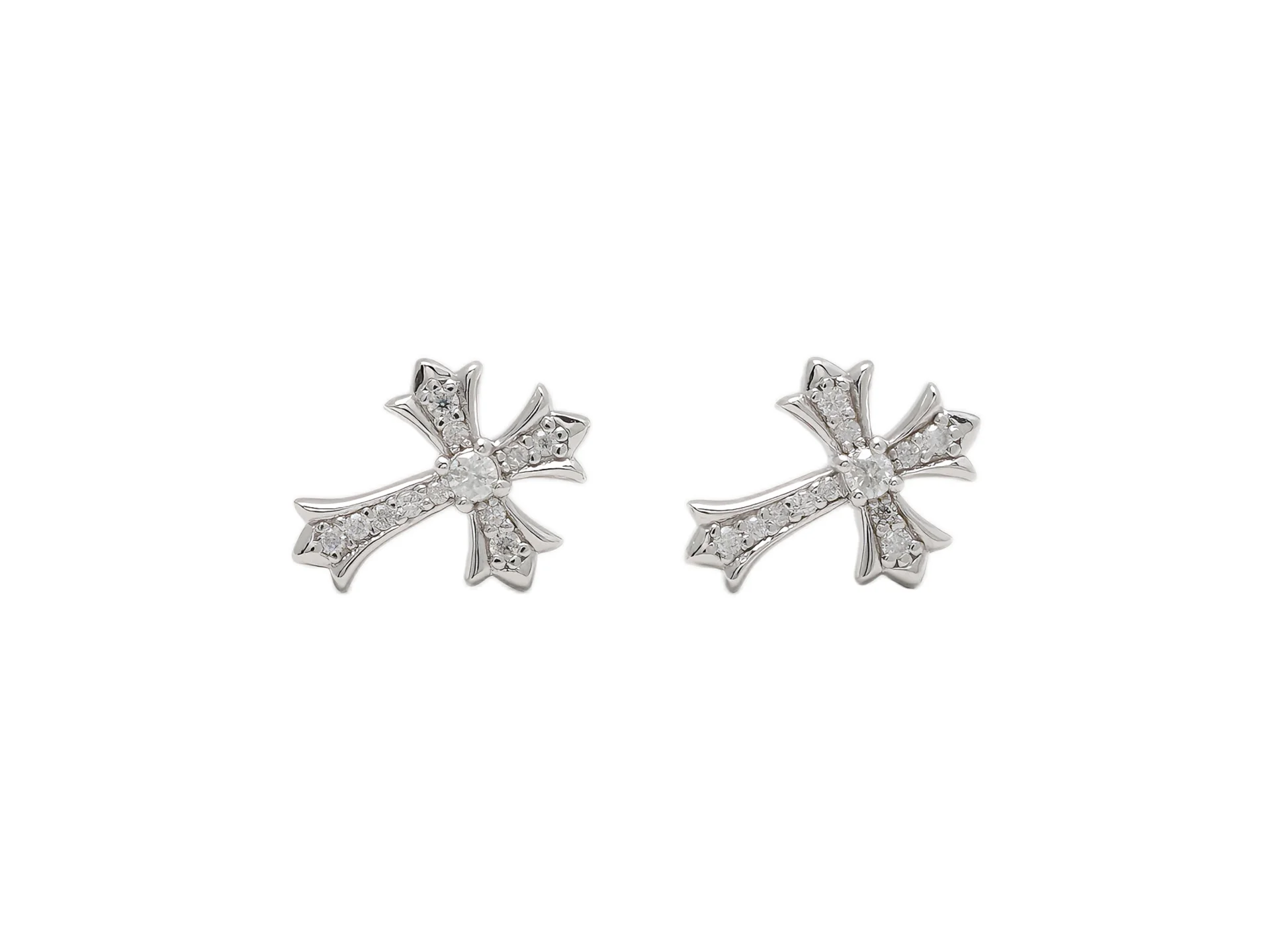 Moissanite Cross Stud Earrings (Sterling Silver) D15516696
