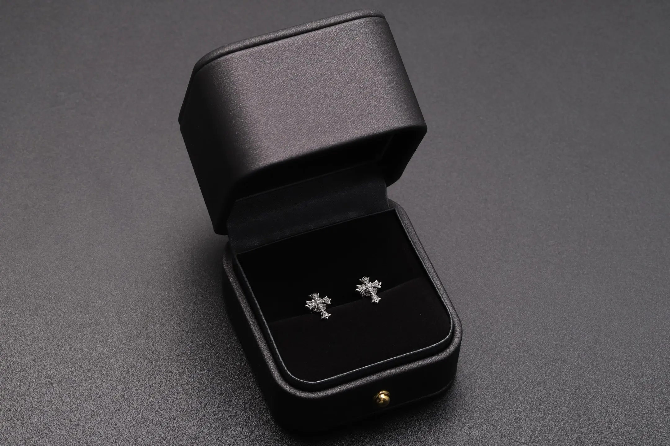 Moissanite Cross Stud Earrings (Sterling Silver) D15516696 — view 2