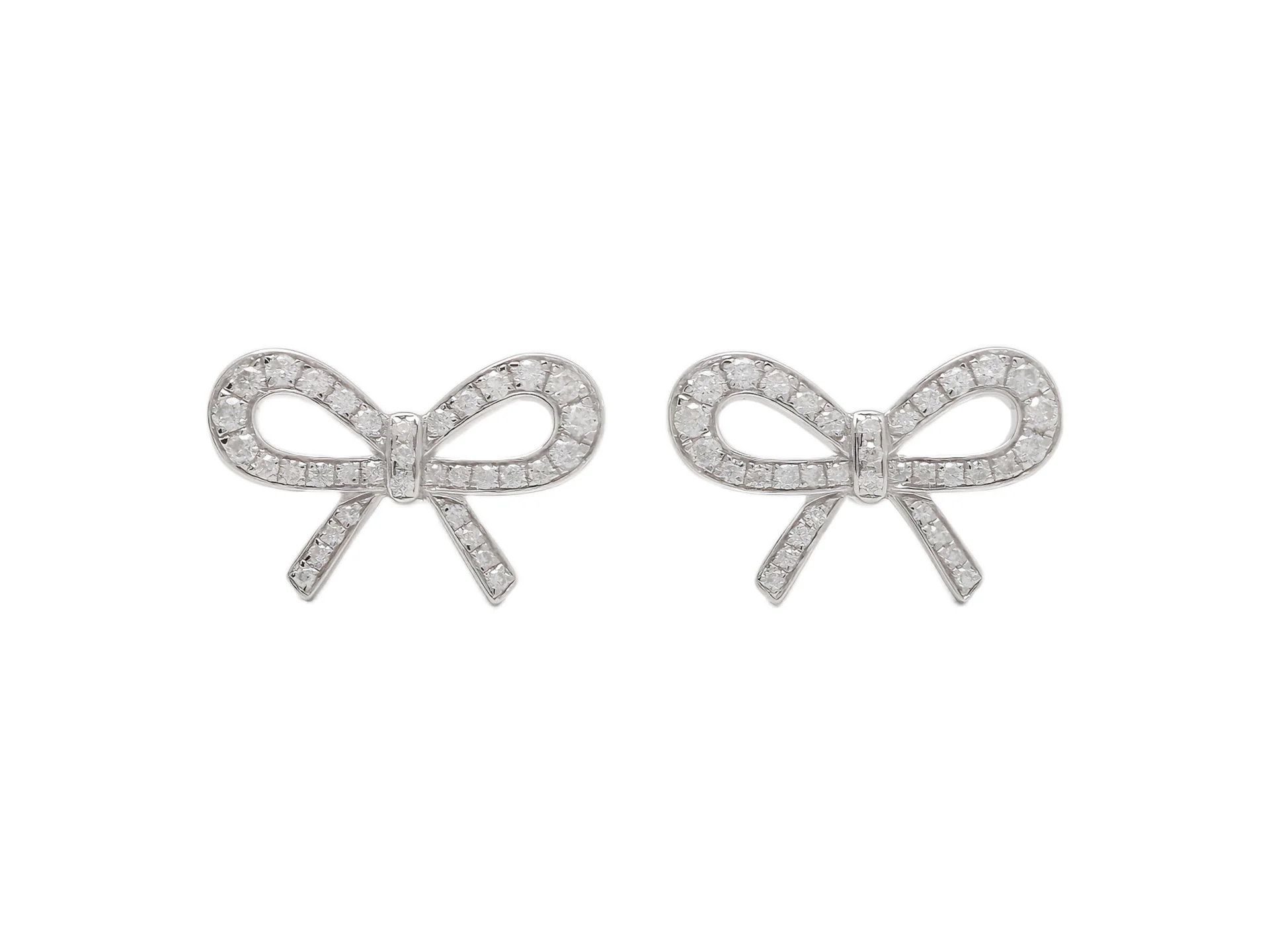 Moissanite Bow Stud Earrings (Sterling Silver) D22516697