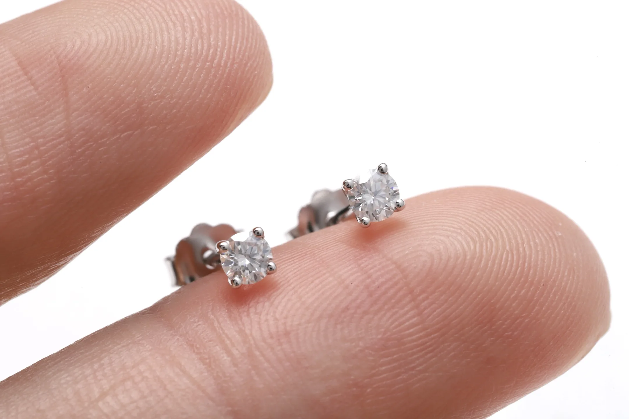 Four-Prong Moissanite Stud Earrings (Sterling Silver) D10516680 — view 5