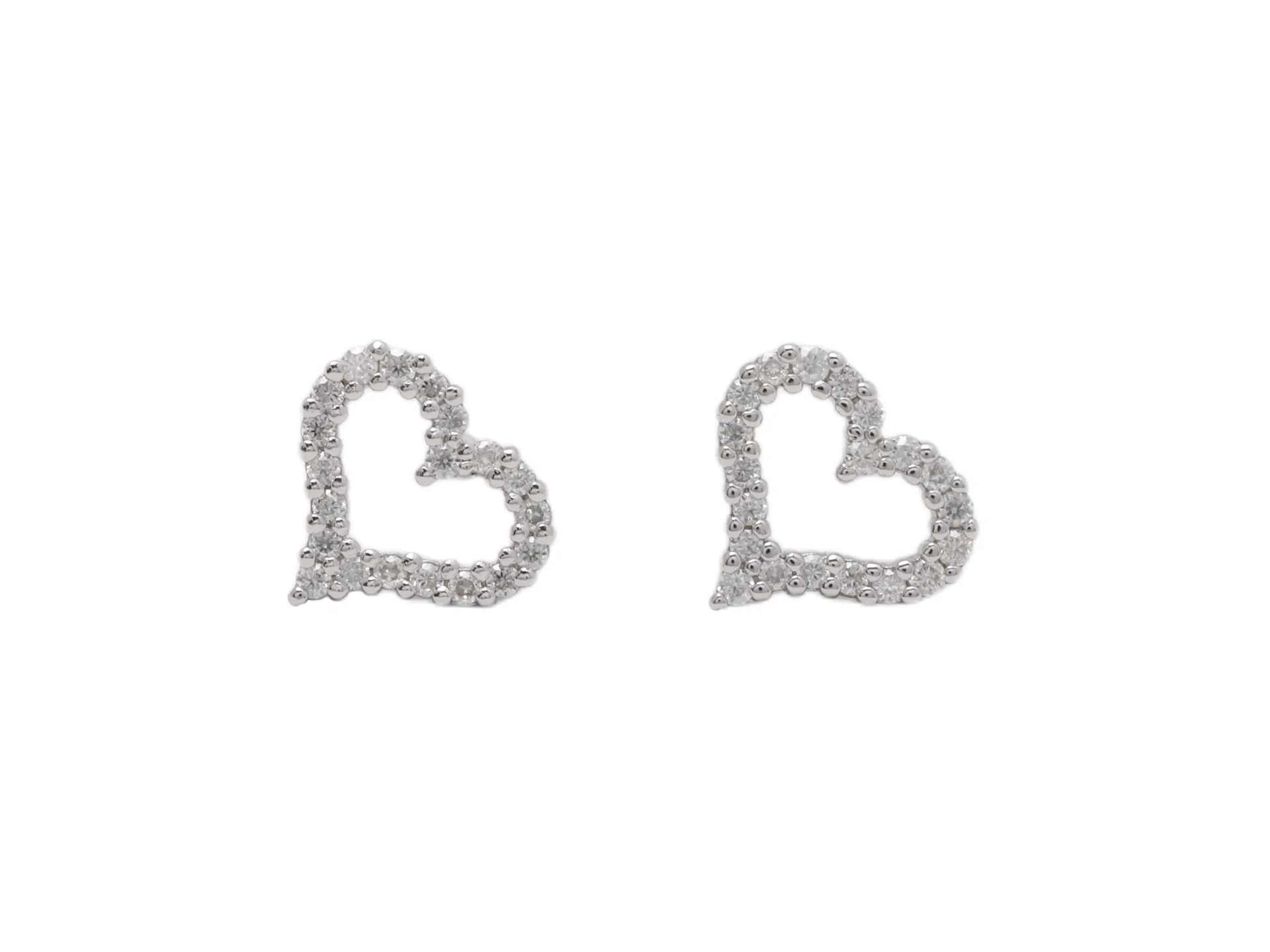 Moissanite Heart Stud Earrings (Sterling Silver) D17016685