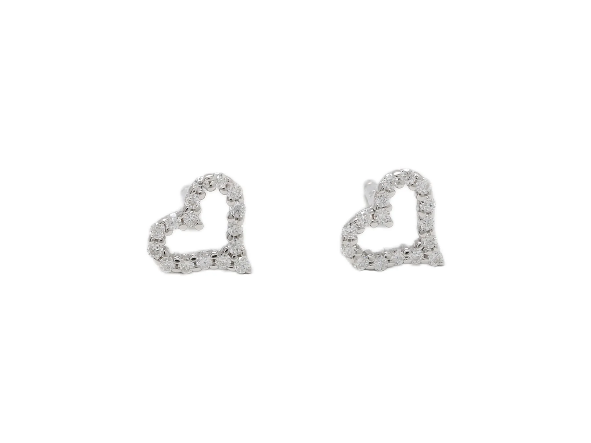 Moissanite Heart Stud Earrings (Sterling Silver) D15016684