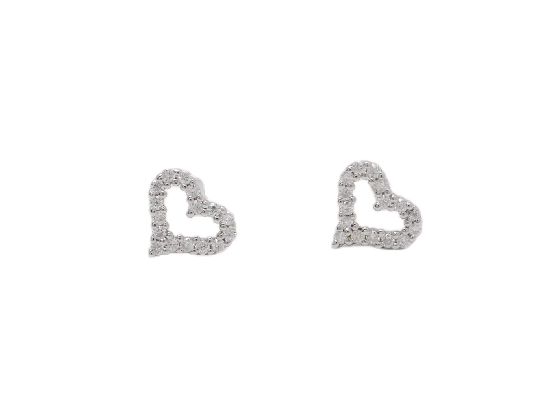 Moissanite Heart Stud Earrings (Sterling Silver) D15016683
