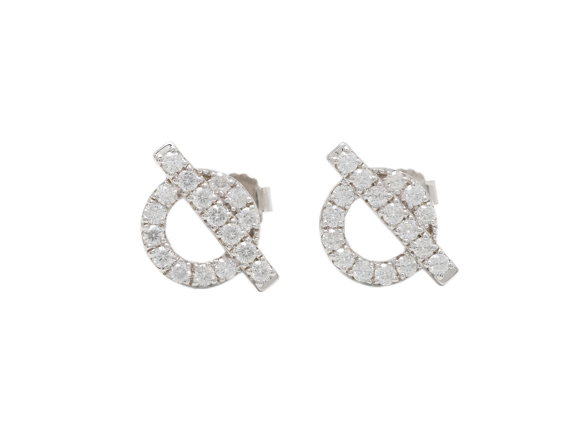 Geometric Moissanite Stud Earrings (Sterling Silver) D20516589