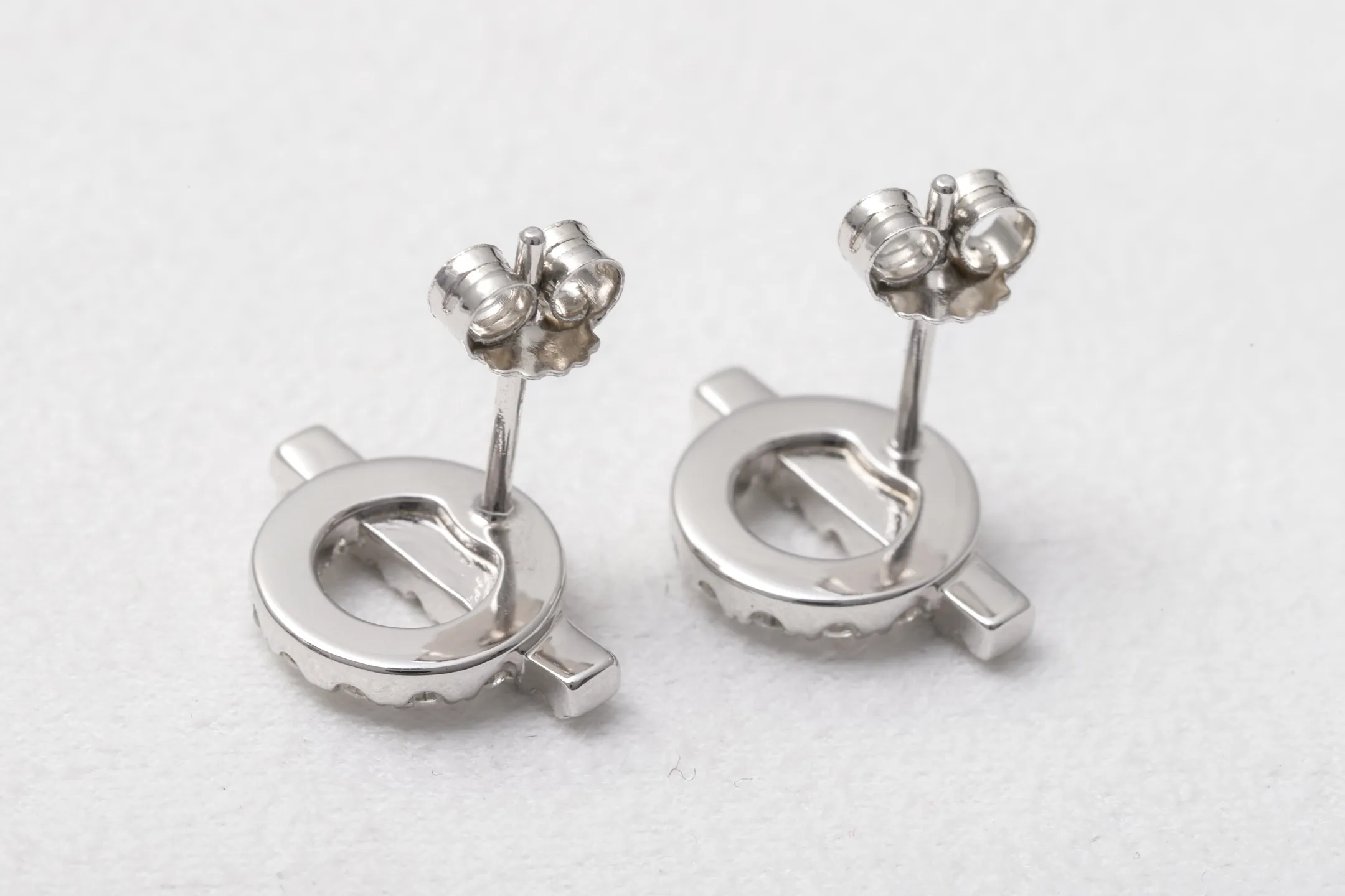 Geometric Moissanite Stud Earrings (Sterling Silver) D20516589 — view 6