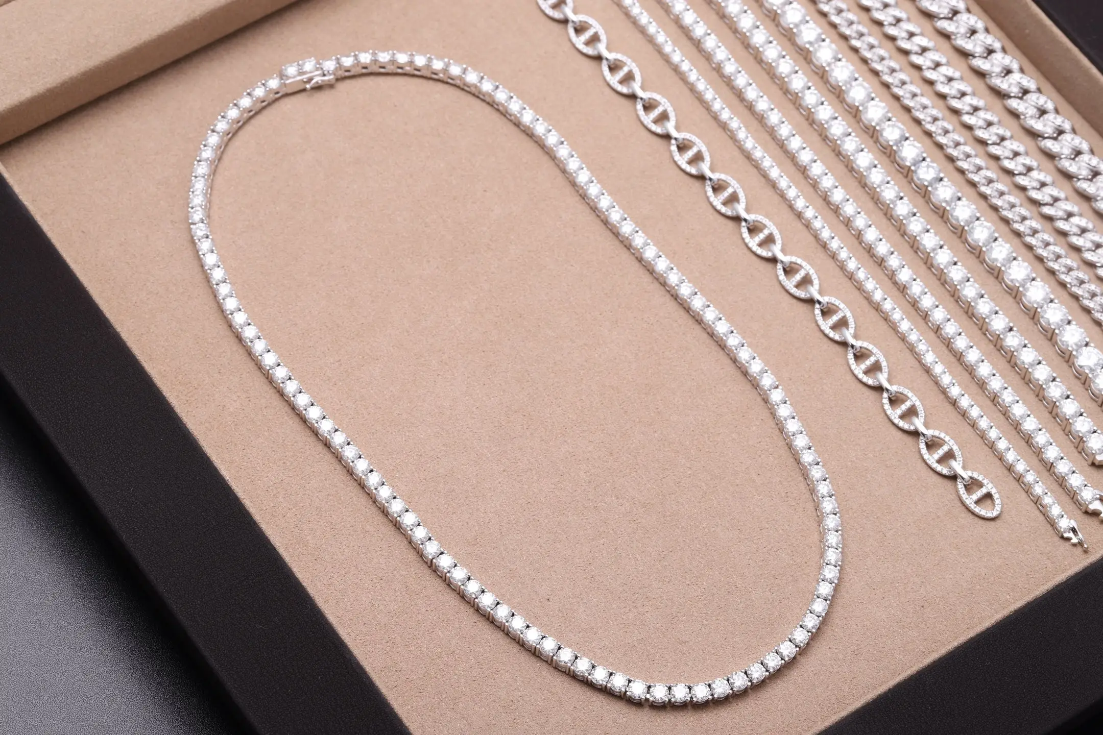 Moissanite Tennis Necklace (Sterling Silver) D270016609 — view 2