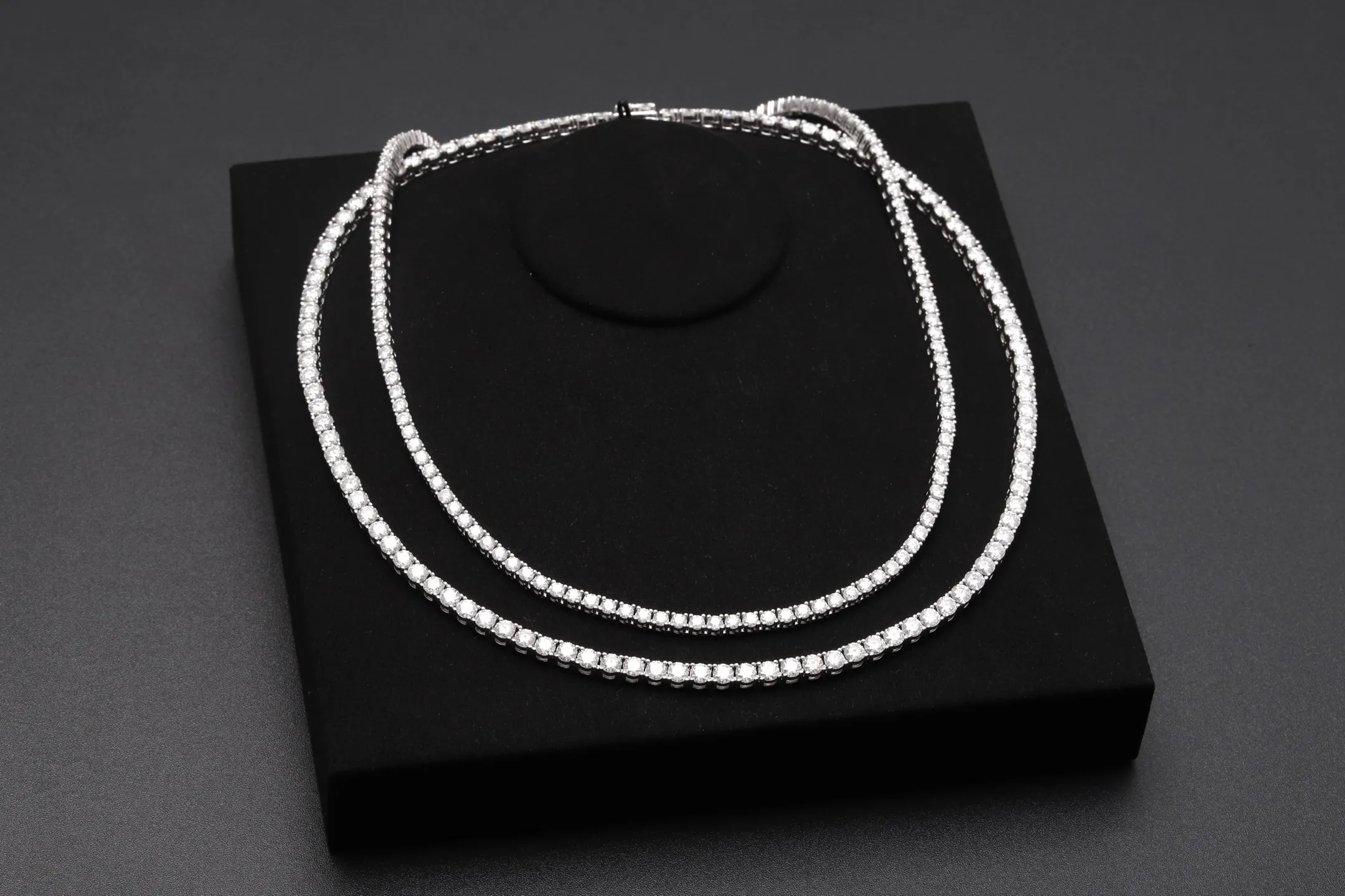 Moissanite Tennis Necklace (Sterling Silver) D270016609 — view 3