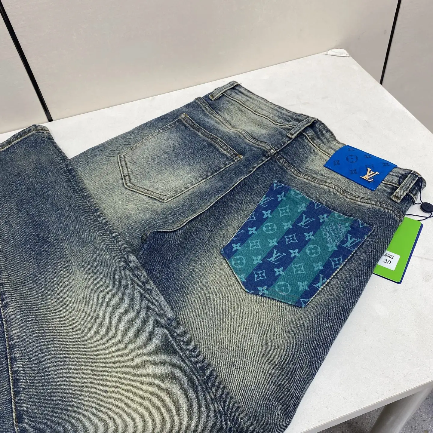 Monogram Patch Slim-Fit Straight-Leg Jeans D17522593 — view 2