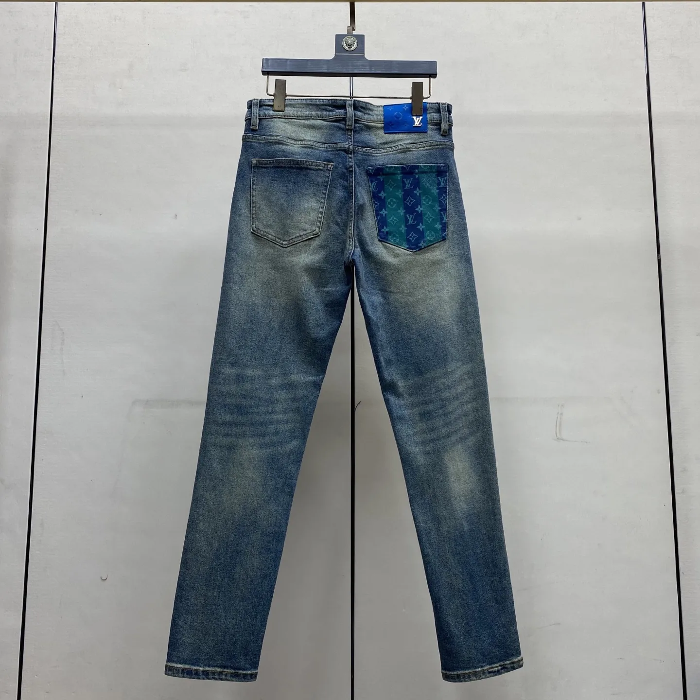 Monogram Patch Slim-Fit Straight-Leg Jeans D17522593 — view 3