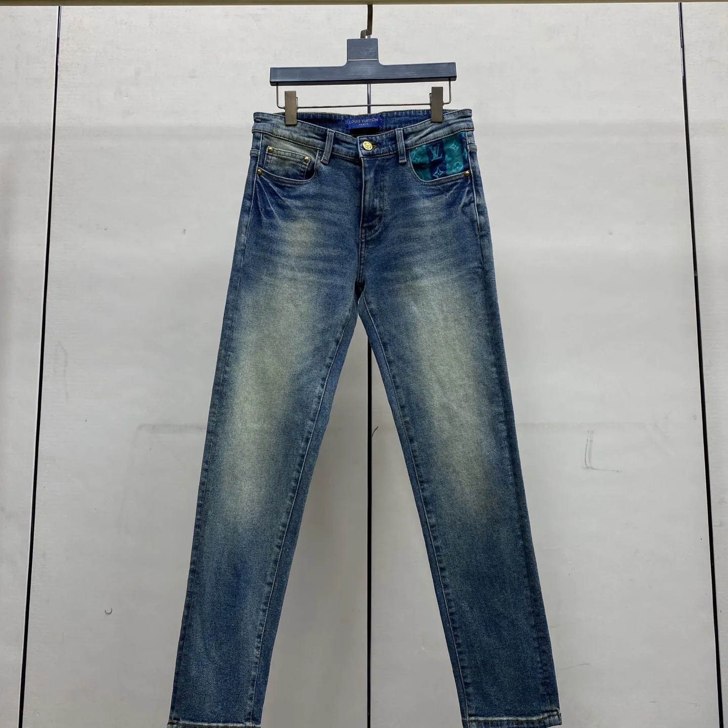 Monogram Patch Slim-Fit Straight-Leg Jeans D17522593 — view 4