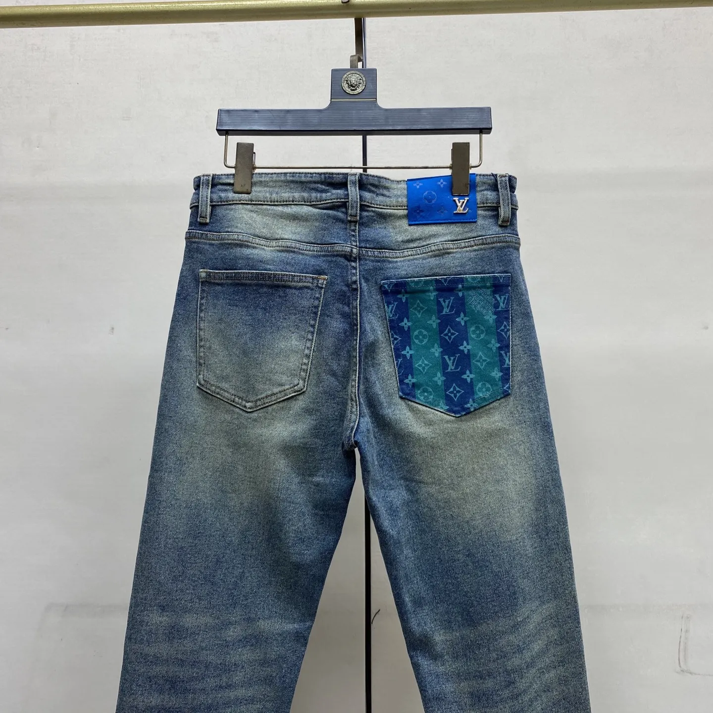 Monogram Patch Slim-Fit Straight-Leg Jeans D17522593 — view 5