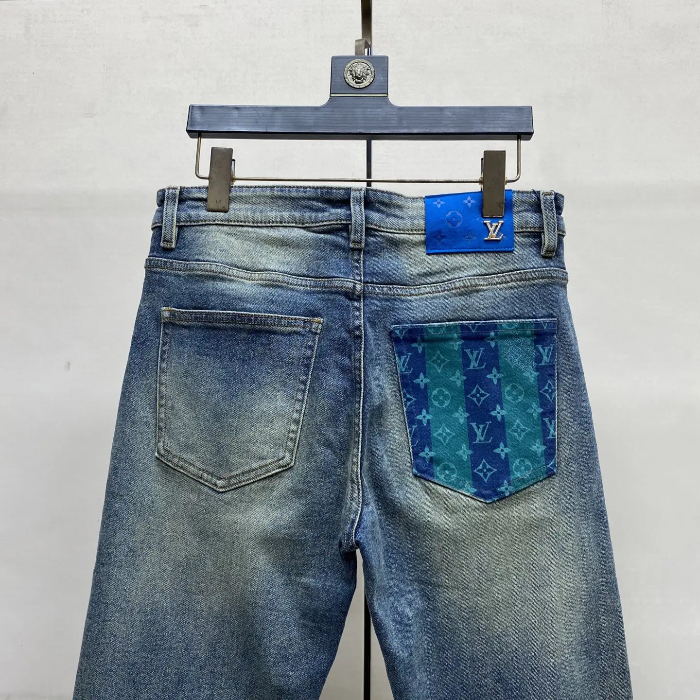 Monogram Patch Slim-Fit Straight-Leg Jeans D17522593 — view 6