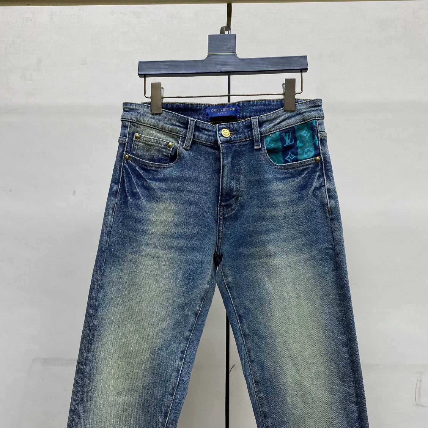 Monogram Patch Slim-Fit Straight-Leg Jeans D17522593 — view 7