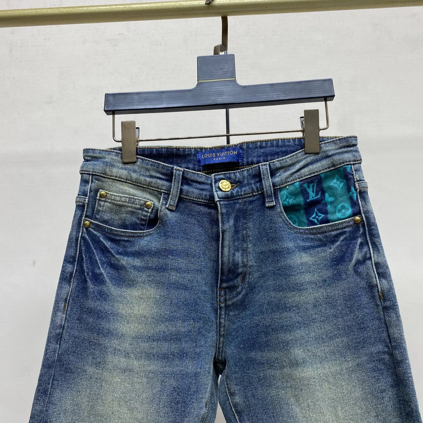 Monogram Patch Slim-Fit Straight-Leg Jeans D17522593 — view 8