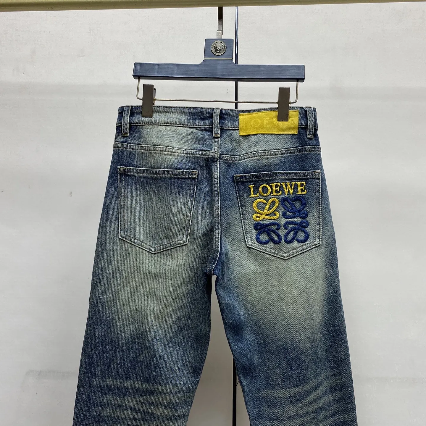 Anagram Embroidered Slim-Straight Jeans D17522585 — view 5