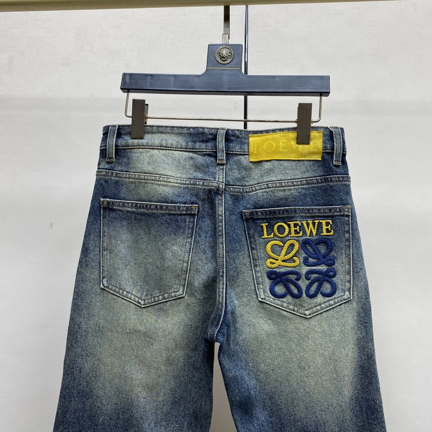 Anagram Embroidered Slim-Straight Jeans D17522585 — view 6