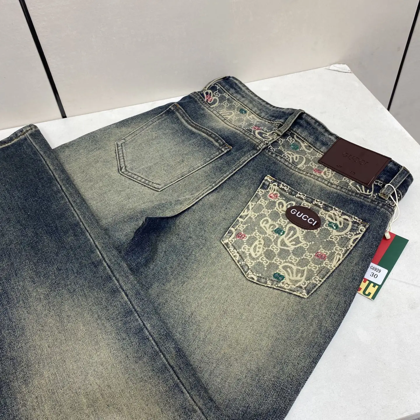 Monogram Slim-Fit Straight-Leg Jeans D18022600 — view 2