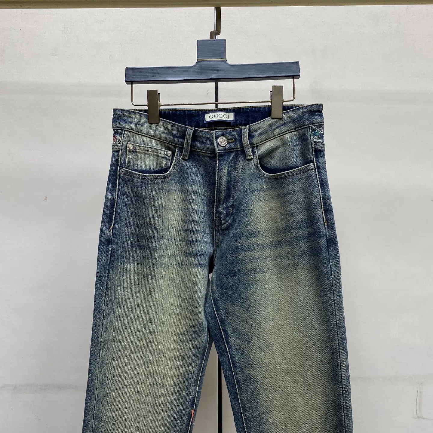 Monogram Slim-Fit Straight-Leg Jeans D18022600 — view 7