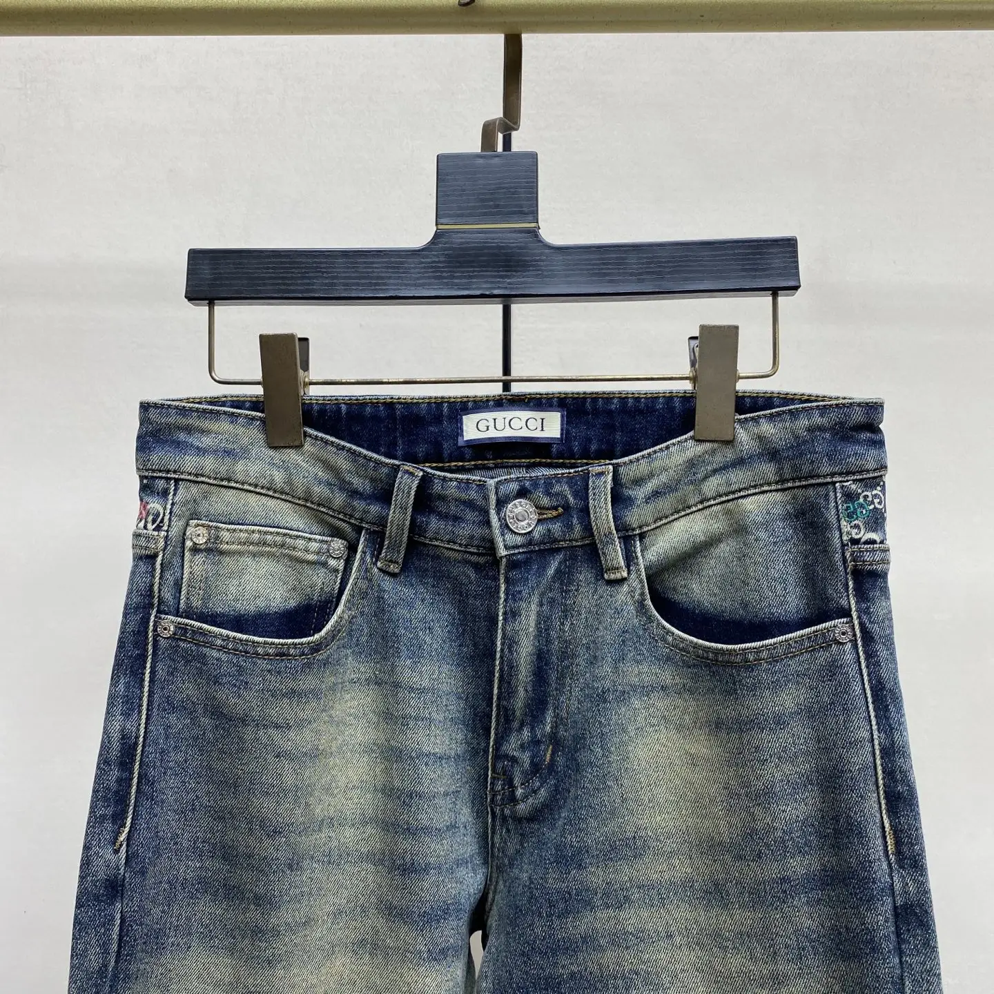 Monogram Slim-Fit Straight-Leg Jeans D18022600 — view 8