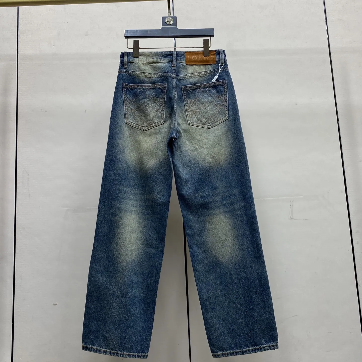 Anagram Embroidered Slim-Fit Straight-Leg Jeans D18022581 — view 3