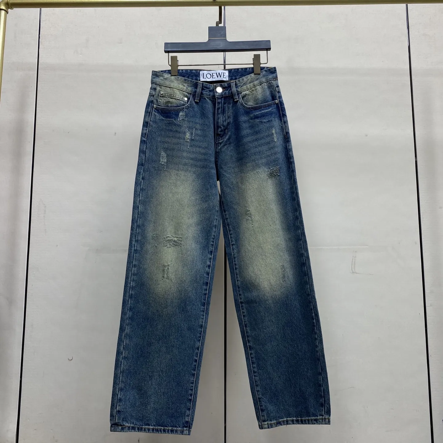 Anagram Embroidered Slim-Fit Straight-Leg Jeans D18022581 — view 4