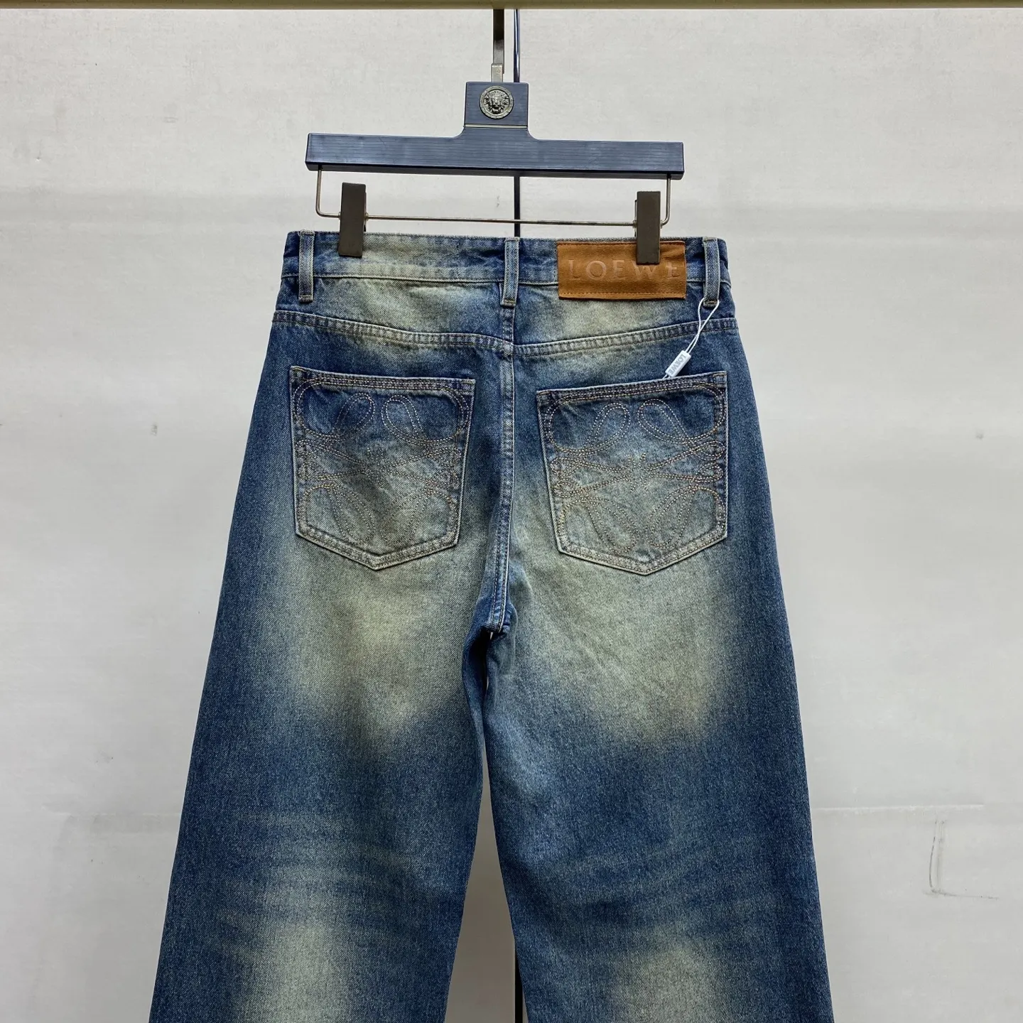 Anagram Embroidered Slim-Fit Straight-Leg Jeans D18022581 — view 5