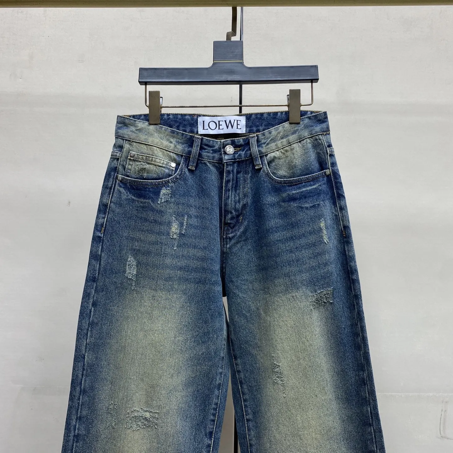 Anagram Embroidered Slim-Fit Straight-Leg Jeans D18022581 — view 7