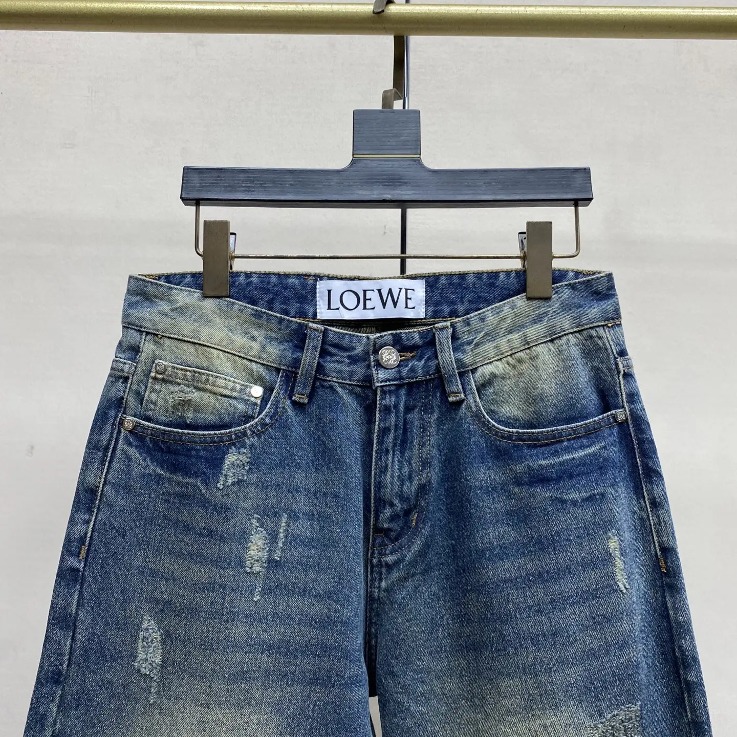 Anagram Embroidered Slim-Fit Straight-Leg Jeans D18022581 — view 8