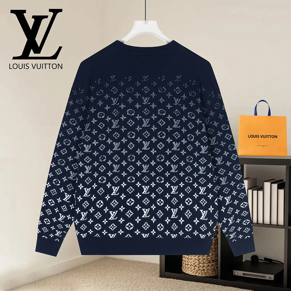 Monogram Jacquard Crew-Neck Sweater D18021605 — view 2