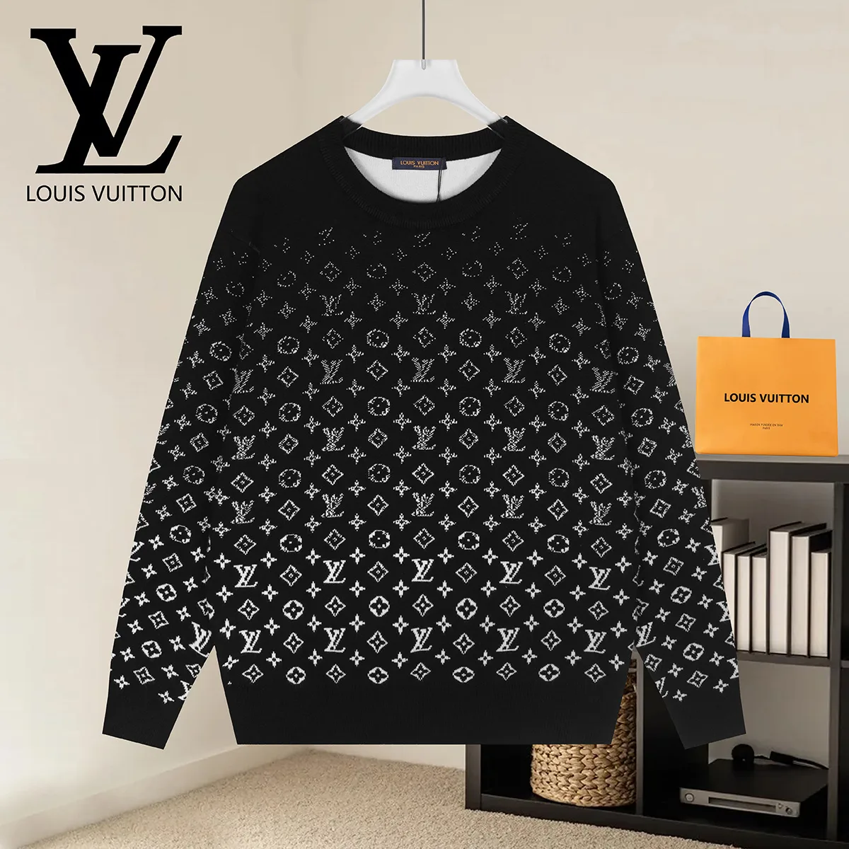 Monogram Jacquard Crew-Neck Sweater D18021607