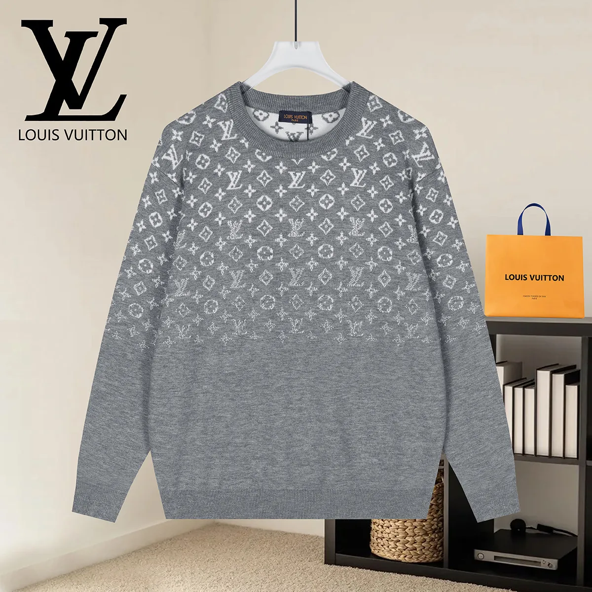 Monogram Jacquard Silk-Blend Crew-Neck Sweater D18021600