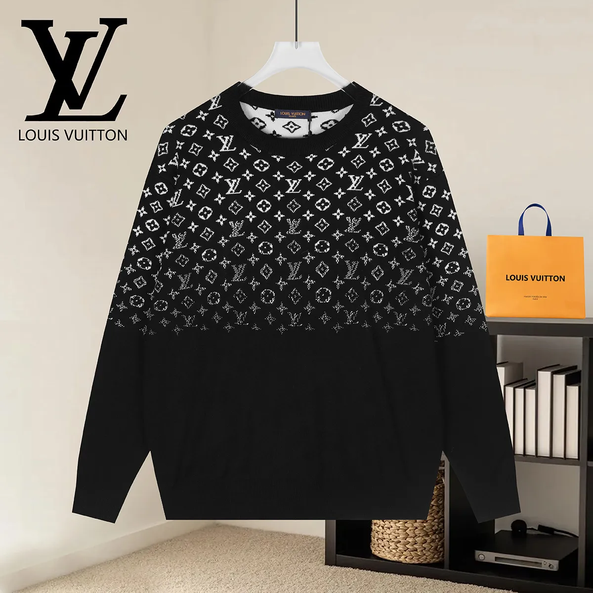 Monogram Jacquard Crew-Neck Sweater D18021599