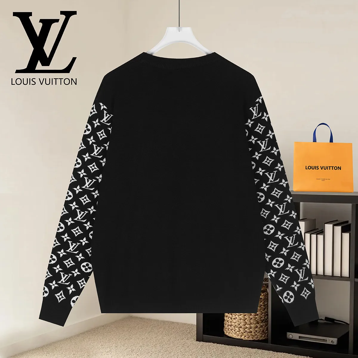 Monogram Intarsia Sleeve Wool Sweater D18521587 — view 2