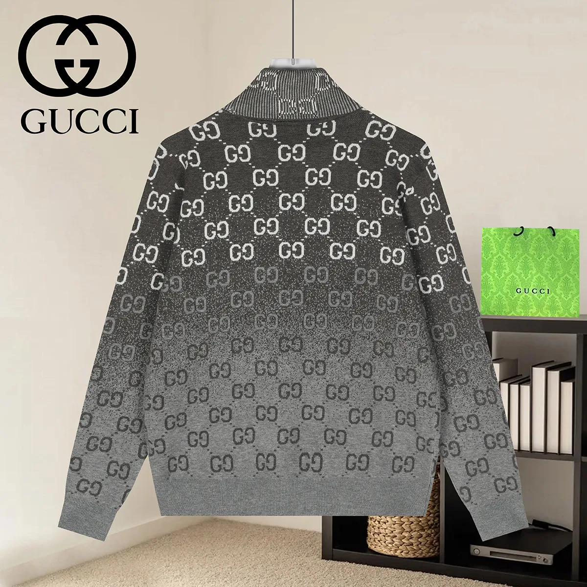 GG Monogram Wool Roll-Neck Sweater D19021651 — view 2