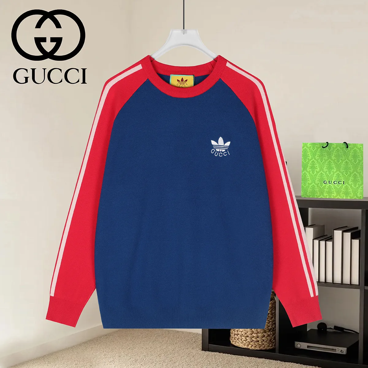 Adidas x Gucci Logo Embroidered Knit Sweater D19021567