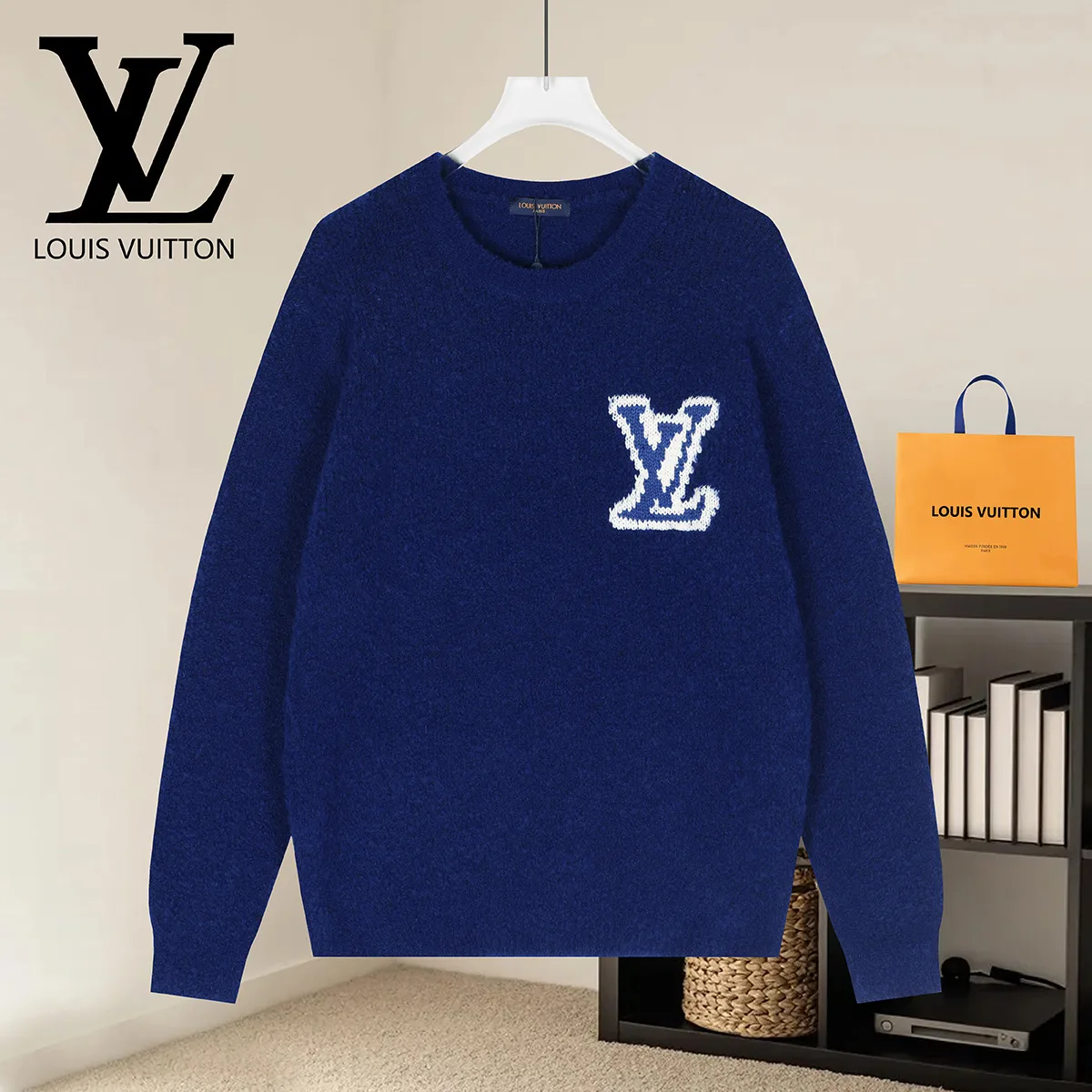 Logo Intarsia Wool-Blend Crew-Neck Sweater D19021590