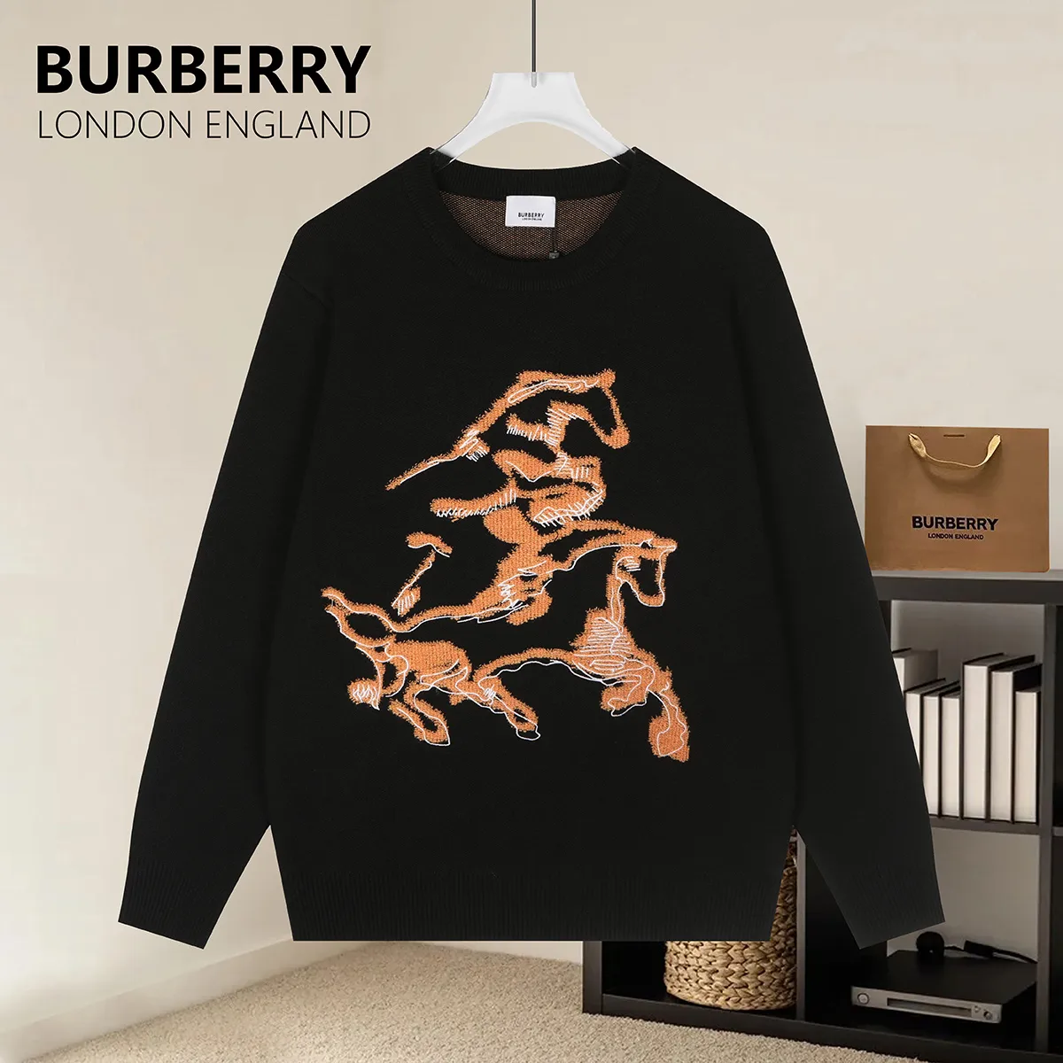 EKD Intarsia Wool-Blend Crew-Neck Sweater D20021569
