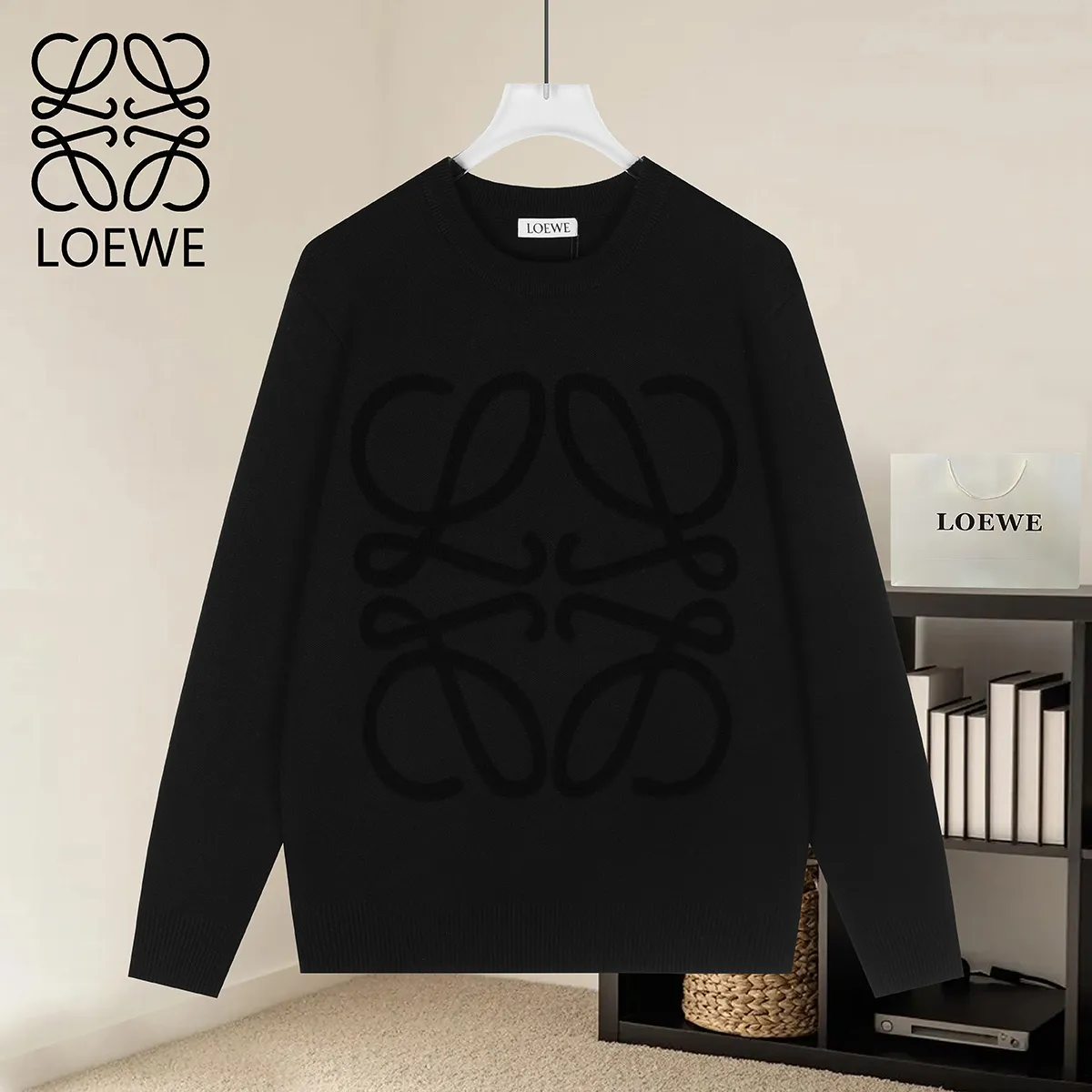 Anagram Logo Wool-Blend Crew-Neck Sweater D20021582