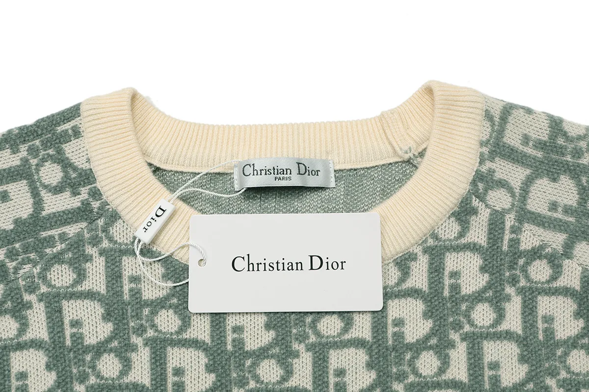 Oblique Jacquard Crew-Neck Sweater D20021628 — view 3